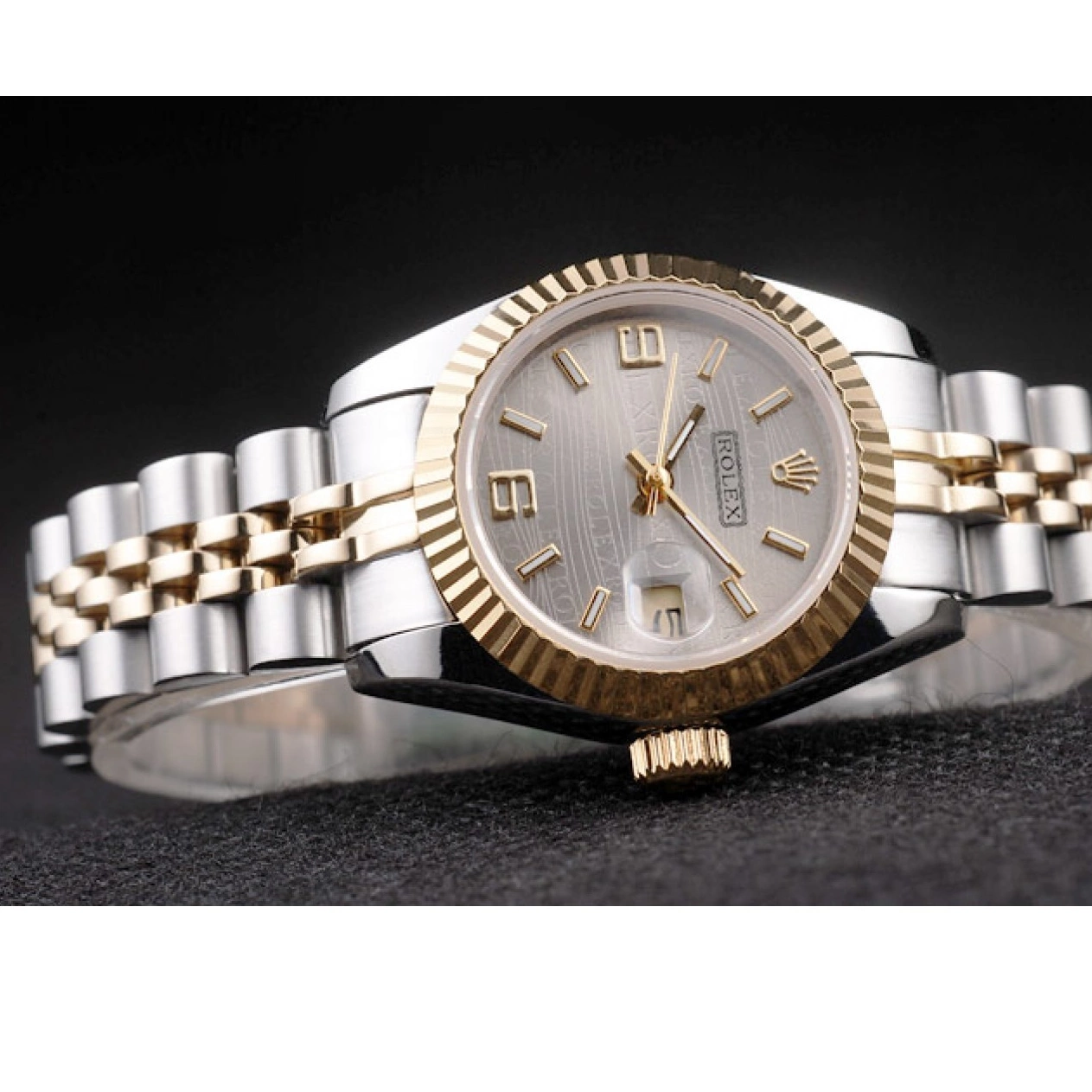 Aaa replica watch Steel Datejust 98078 Yellow Two Rolex Tone Plated Stainless Gold 0727
